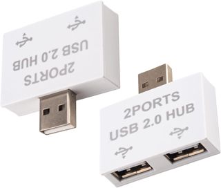 Lot de 2 Hub USB 2.0 1 vers 2,Répartiteur USB 480Mbps