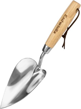 Outils de jardinage Pelle en acier inoxydable avec manche ergonomique en bois antidérapant. La truelle à fleurs est l'outil de jardinage idéal pour planter dans des pots ou dans le jardin