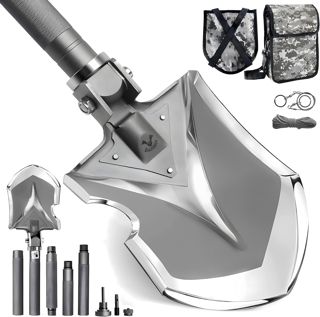 Zune Lotoo Pelle Pliante, Pelle Jardinage Multifonctionnelle en Acier au Carbone, Pelle Amovible à Longueur Réglable, Pelle Portable pour Camping, Jardin, Randonnée, Extérieur, Annihilate F2