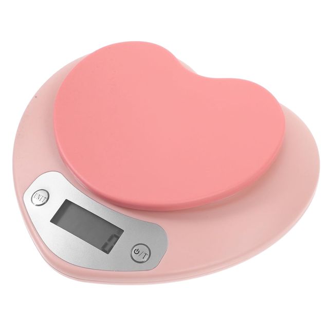 Veemoon Balance Électronique Cuisine en Plastique Rose, Précision 1g à 5kg, Compacte et Multifonction pour Pâtisserie et Usage Domestique, Balance à Pâtisserie Fiable et Doseur la Cuisine