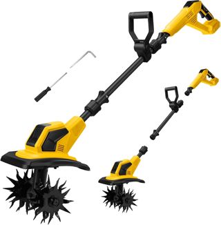 Motobineuse Électrique sans Balais 550W Compatible avec Dewalt 20V Batterie, Pliable, Largeur de Travail 32cm Profondeur 18cm Idéale pour Petits Massifs et Potagers (sans Batterie)