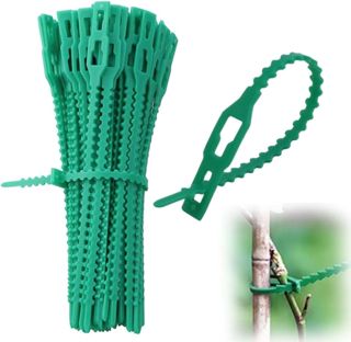 100 pièces Attaches réglables Liens de Serrage en Plastique pour Jardin Serre câbles réutilisables pour Plantes Vertes et arbustes (13cm) (vert)