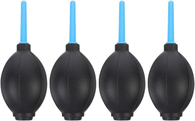 SECFOU Lot de 4 Souffleurs d'air Comprimé pour Dépoussiérage Appareil Photo Numérique DSLR, Pompe à Balle Ergonomique, Équipement de Nettoyage sans Contact pour Capteur, Objectif