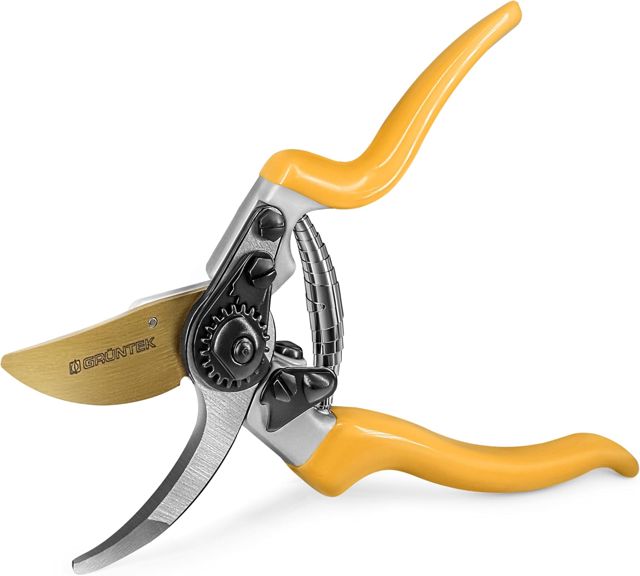 GRÜNTEK Sécateur de Jardin Professionnel à Crémaillère. Cisaille Coupe