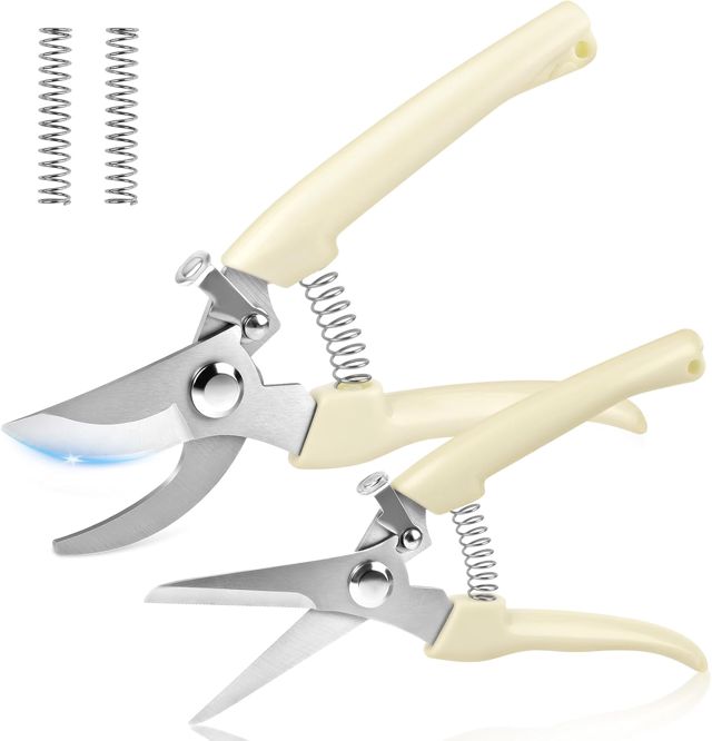 Ainiv 3PCS Sécateur de Jardin, Cisaille à Jardin en Acier Inoxydable, Poignées Antidérapantes en PP, Léger et Ergonomique, pour Plantes, Bonsai, Haies et Fleurs