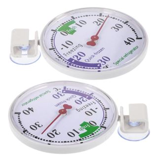DOITOOL 2 Pièces Thermomètre pour Réfrigérateur Blanc en Plastique Réutilisable Double Fonctionnalité et Durabilité, pour Cuisines Domestiques et Supermarchés