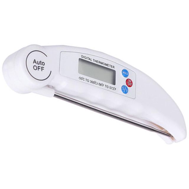 UKCOCO Thermomètre à Viande Pliable Précis Sonde en Acier Inoxydable et Plastique, Facile à Lire, pour Cuisson Cuisine et Camping
