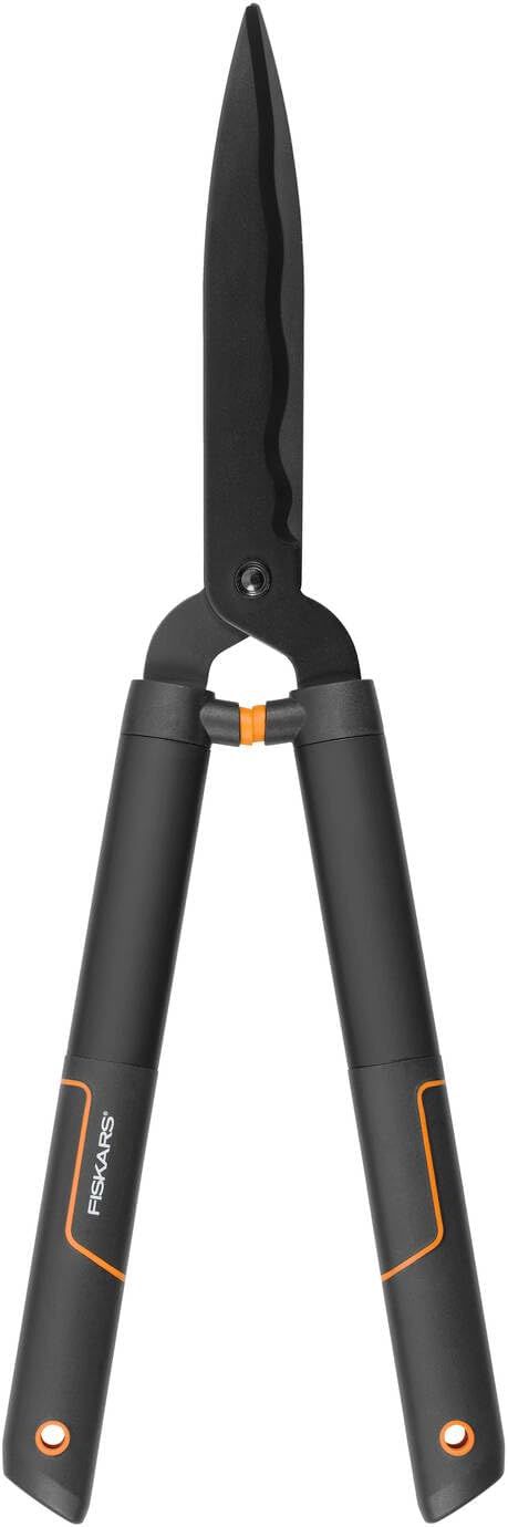 Fiskars Cisaille à haie SingleStep, Lame ondulée, Lames en Acier, Longueur: 58 cm, Noir mat, HS22, 1001433