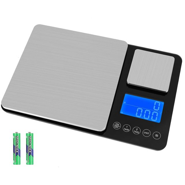 Balance À Deux Plateformes, 15kg/1g & 500g/0.01g, Balance de Cuisine avec Fonction D'accumulation et Fonction, Pese Aliment Cuisine, Balance Alimentaire pour Pâtisserie et Cuisine