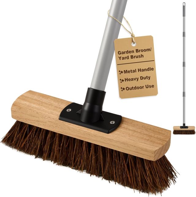 Mitclear 25cm Balai Brosse Extérieur avec Manche Télescopique 140cm
