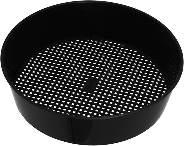 Tamis Rond Plastique Noir pour Sol et Sable Filtre Impuretes