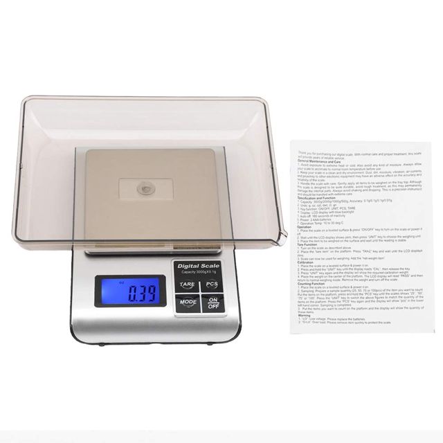 Balance De Cuisine Numérique Balance En Acier Inoxydable De Cuisson Des Aliments En Acier Inoxydable 3kg / 1g Avec Écran LCD Rétro-Éclairé