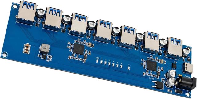 Carte hub USB VL817 avec Alimentation auxiliaire 12 V et Sept