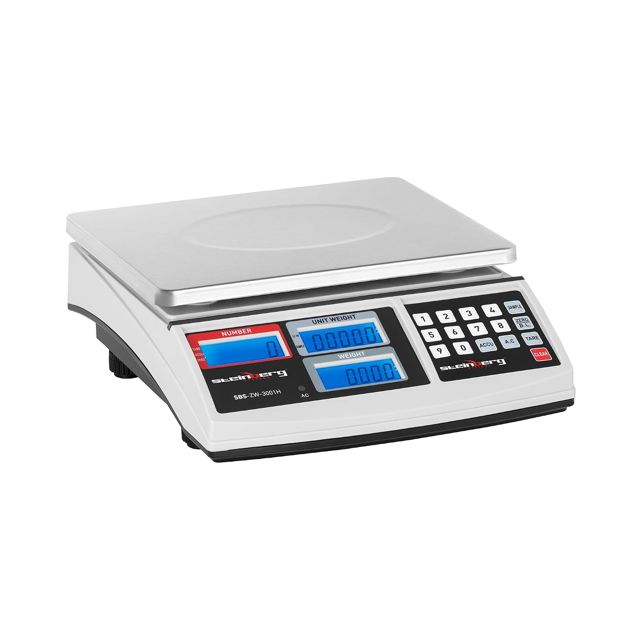 Steinberg Systems Balance Compteuse 30 kg / 1 g 21 x 27 cm 3 LCD Appareil de Comptage Pèse-Pièces Pesée Industrielle