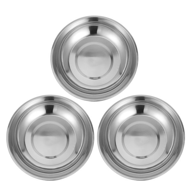 NUOBESTY Ensemble 3 Plateaux pour Balance Cuisine Numériques en Acier Inoxydable 25 CM Bol de Pesée Polyvalent pour Pâtisserie la Cuisine et Laboratoire Compatible Balances Mécaniques