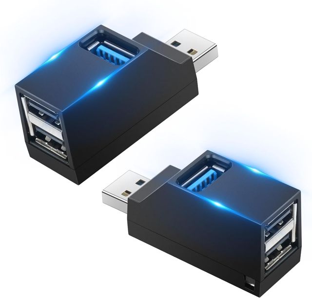 AXFEE Hub USB Mini, Hub USB 3.0 à 3 Ports (1 USB 3.0+2 USB 2.0), Double USB