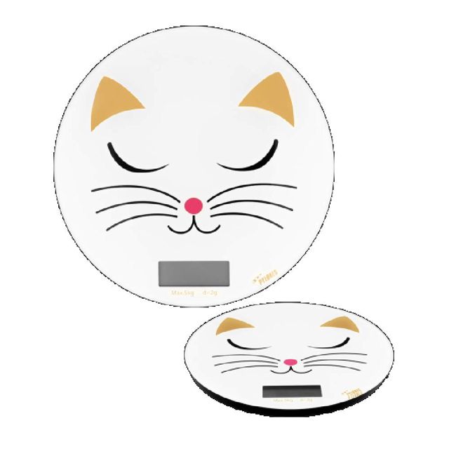 Pylônes, Balance de Cuisine Chat Blanc