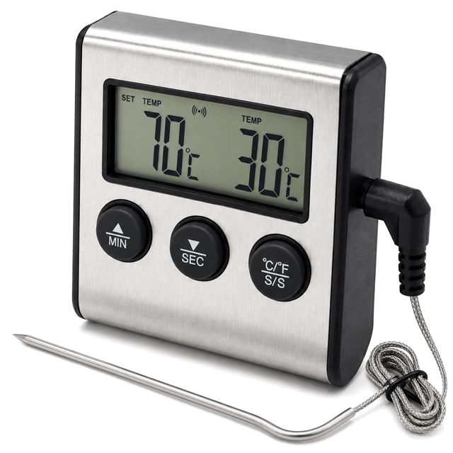Thermomètre Cuisine Numérique avec Sonde, Thermometre Viande pour BBQ
