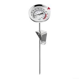 Thermomètre à huile en acier inoxydable pour friteuse avec clip, thermomètre à viande pour barbecue, friture de viande, barbecue et cuisine (30 cm)
