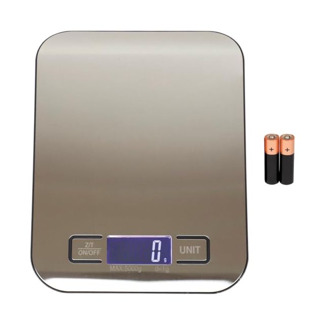 Buy in Web Balance de cuisine numérique USA en acier inoxydable, grammes, kilos, livres et onces, régime, pâtisserie et cuisine, écran LCD, 5 kg, fonction tare, mise hors tension automatique avec