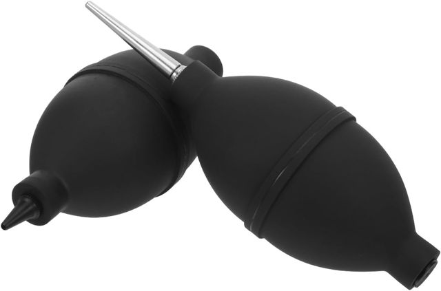 EXCEART 2 Pièces Soufflette de Nettoyage de Machine à Café Noire en Plastique et Métal avec Embouts Longs et Courts Nettoyage à Domicile Bureau