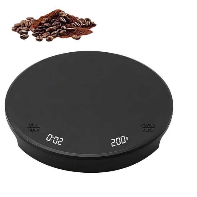 Mini balance à café avec minuterie, balance de cuisine numérique avec chronométrage automatique, balance de précision de 3 kg/0,1 g, balance à expresso USB-C avec écran LCD HD, fonction tare pour