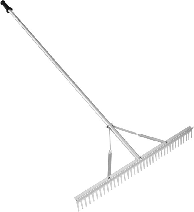 VEVOR Râteau paysager, râteau paysager en aluminium à tête de 36", râteau à mauvaises herbes avec manche de 75" de long, pour ameublir le sol, entretien de la pelouse, désherbage du lac, jardin, étang