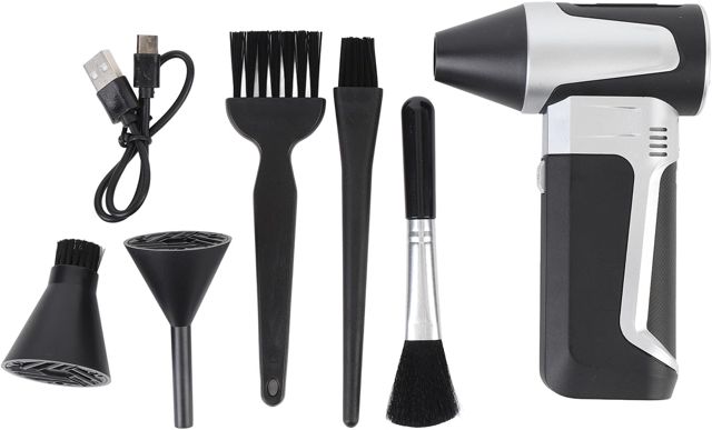 YUYTE 130000 RPM Haute Vitesse Souffleur De Poussière Souffleur D'air avec 4000mAh Batterie 3 Vitesse Réglable pour Clavier De Nettoyage De Voiture Sièges Pet Cheveux