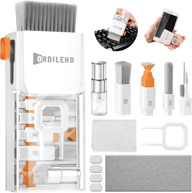 Ordilend Kit de Nettoyage pour iPhone Claviers Ordinateurs et PC, Blanc