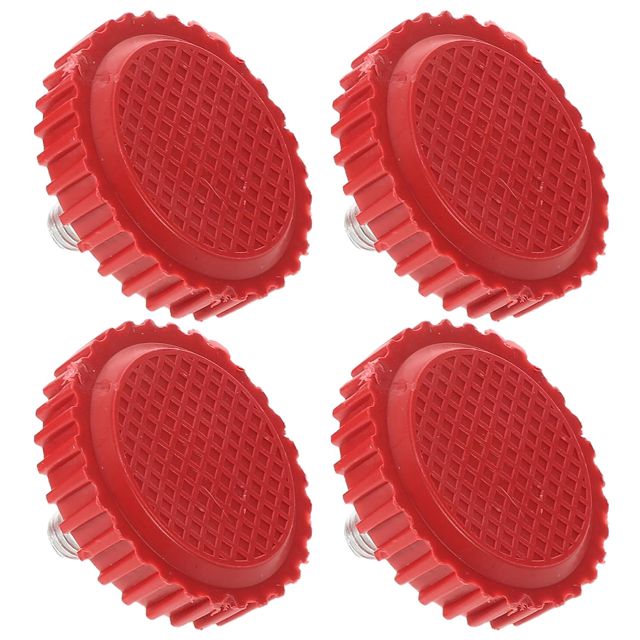 UKCOCO 4 Pieds Réglables pour Balance Électronique 60-200 Kg, Supports en Plastique Rouge M8 Rondelles D'amortissement, Pieds de Nivellement Stables Cuisine, Salle de Bain et Meubles,