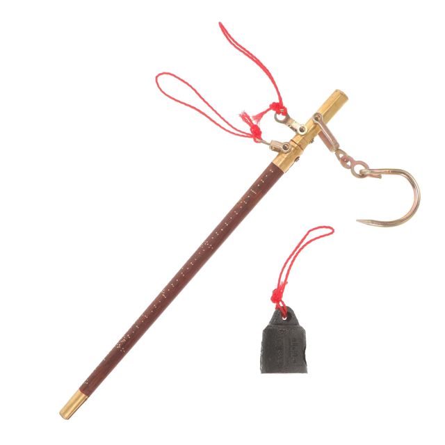 Lurrose Balance à Manche en Bois Vintage 5 Jin Échelle de Cuivre, Balance Mécanique Portable de Précision Cuisine et Pesée Domestique, pour Herbes Médicinales et Fruits Secs, Poids et Fil