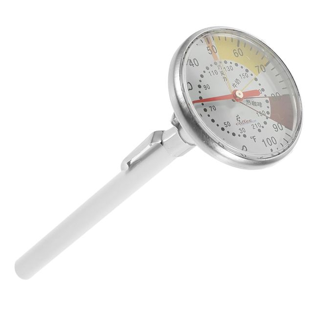 TOYANDONA Thermomètre à Café Expresso et Cappuccino Clip en Acier Inoxydable Thermomètre à Lait Alimentaire Ustensile Cuisine pour Barista et Maison Lecture Instantanée