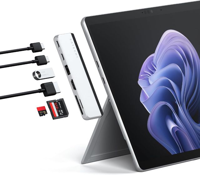 SATECHI Dual Hub USB C 6-en-1 pour Surface Pro, 100W, USB4 40Gbps