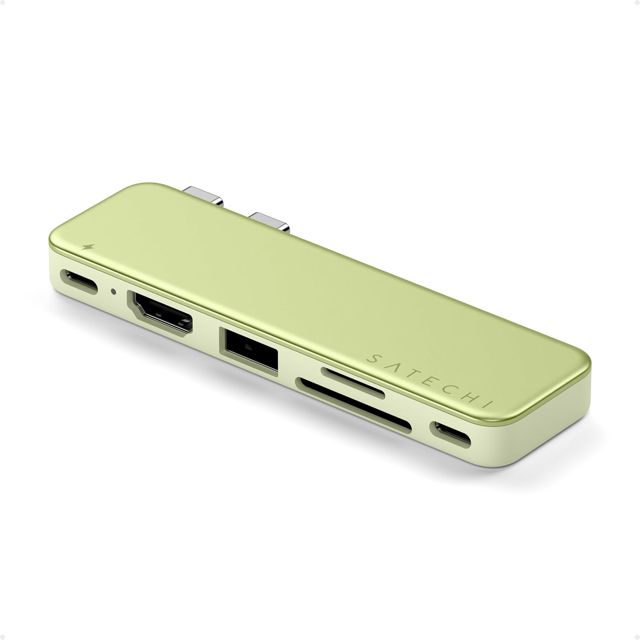SATECHI Snap Hub USB C 6 en 2 pour MacBook Neo, 45W, HDMI, Rose Poudré