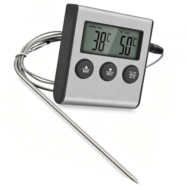Thermometre Cuisine Sonde Temperature Cuisson Viande Four Barbecue Digital