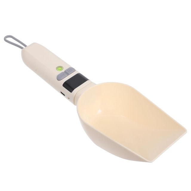 ibasenice Cuillère Doseuse Numérique Blanche en Abs pour Aliments Chiens et Chats avec Mesure Précise et Écran Lcd Cuisine et Cuisson