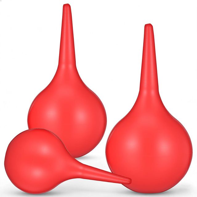 3 Pièces Souffleur de Poussière Rouge en Caoutchouc 90ml