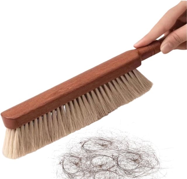 Brosse à poussière en bois antidérapante à long manche antistatique