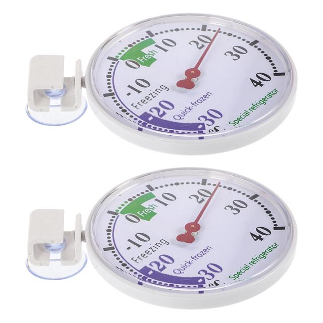 TOYANDONA Lot de 2 Thermomètres de Réfrigérateur Domestique à Cadran en Plastique, Affichage Facile à Lire, Précision pour Réfrigération et Congélation, Dispositif Compact Cuisine