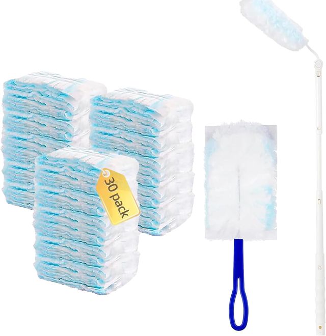 32 Pièces Plumeau Poussiere Recharge Kit, Recharges Compatible avec Plumeau Poussiere, pour Le Bureau, de l'école, Domicile Retient la Poussière