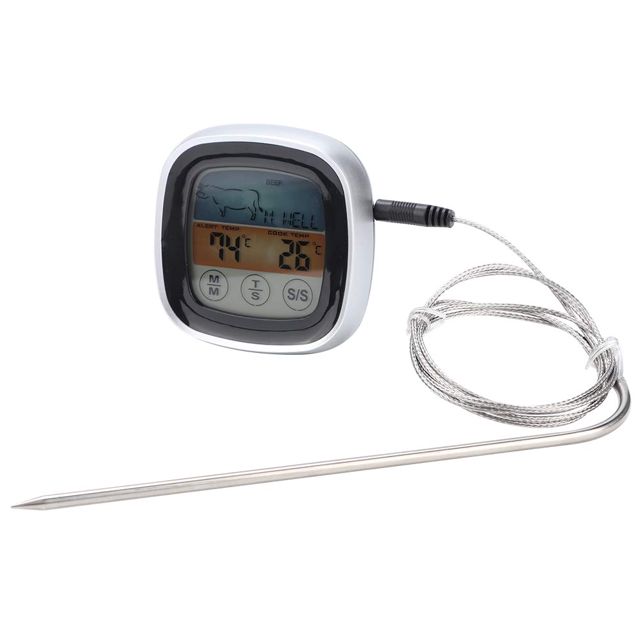 Fdit Thermomètre à Viande Numérique avec Rétroéclairage LCD et Aimant à écran Tactile Thermomètre électronique pour Barbecue de Cuisson Numérique pour Four à Grill Cuisine