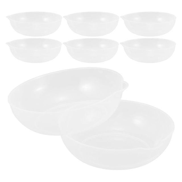 POPETPOP Lot de 8 Plateaux en Plastique Transparent 800 Ml pour Balance Alimentaire, Plaque de Pesée Cuisine avec Graduation, Anti-déversement, Multifonction Cuisine, Pâtisserie