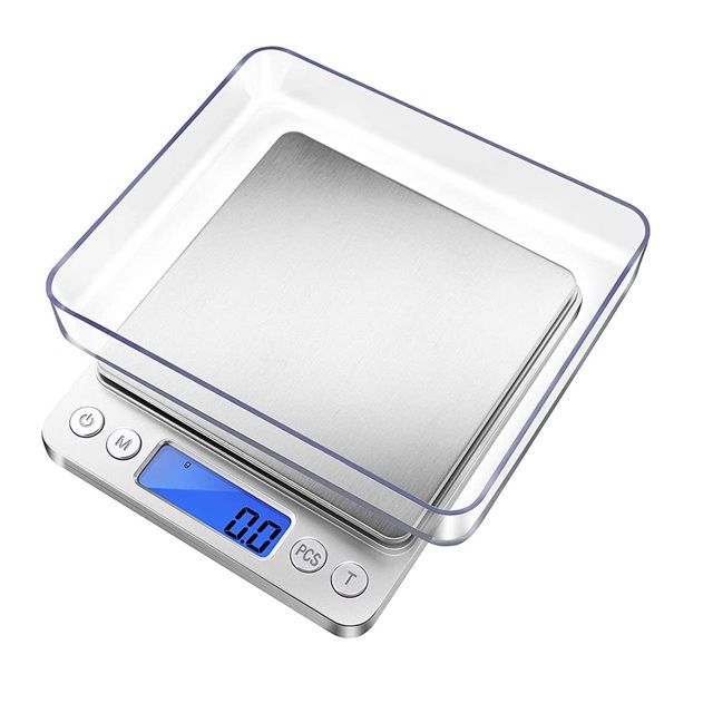 Balance de cuisine numérique de précision avec bol - 3 kg - Écran LCD et fonction tare - En acier inoxydable - Facile à nettoyer - Idéal pour la cuisson et la préparation des repas - Batterie incluse