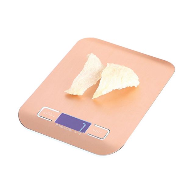 PRETYZOOM 5kg Échelle De Cuisine Numérique Acier Inoxydable Balance De Cuisson Électronique Rose Facile à Lire Nettoyer Pour Peser Ingrédients Avec Précision