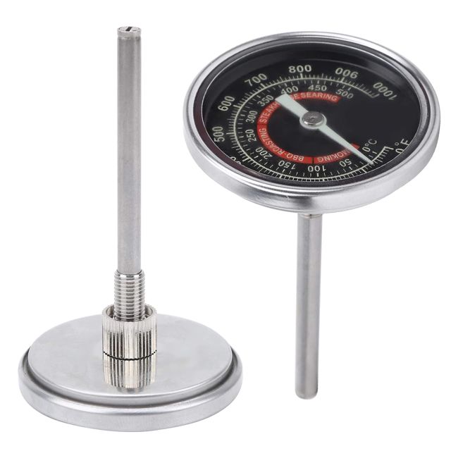 TOPINCN Thermomètre pour Barbecue en Acier Inoxydable de Haute Précision 0-1000 ℉ avec Réponse Rapide pour les Amateurs de Cuisine