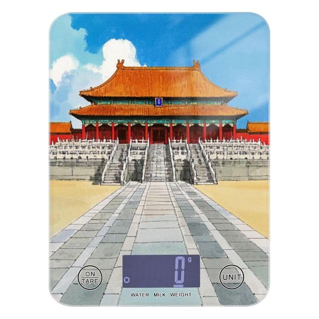 Mini balance de cuisine avec écran LCD de dessin animé de Chine antique 5 kg/5 g avec 4 unités pour la perte de poids, la préparation des repas (piles non incluses)