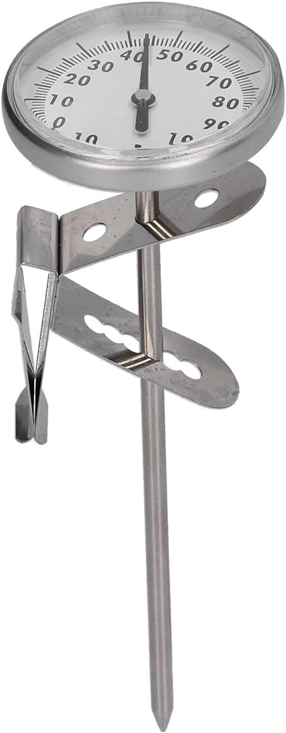 Thermomètre à huile pour friture, thermomètre à café à lecture instantanée avec clip et sonde thermomètre à mousse de lait en acier inoxydable pour restaurant de cuisine