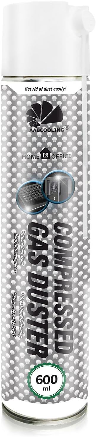 AABCOOLING Aspirateur pour Ordinateurs (1x600 ML) Home&Office Compressed Gas Duster – Aspirateur en Spray, Dépoussiérant Informatique, Nettoyage Ordinateur, Clavier, PC, Laptop, Console, Pression, K3