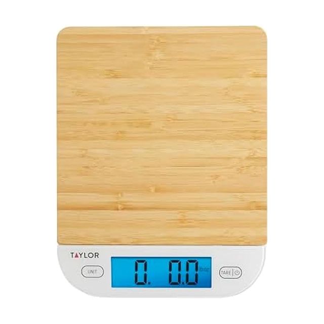 Taylor Balance de cuisine numérique écologique en bambou, capacité de 6,8 kg, naturel