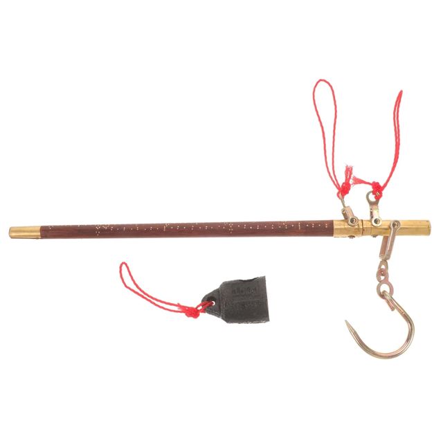 POPETPOP Balance Mécanique Traditionnelle en Bois Crochet Suspendre 5 Jin, Poids en Cuivre, Échelle Compacte Multifonction, Usage la Cuisine et Médecine Chinoise, Format Portatif Corde